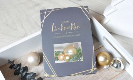 Weihnachtskarten geschäftlich modern schwarz gold