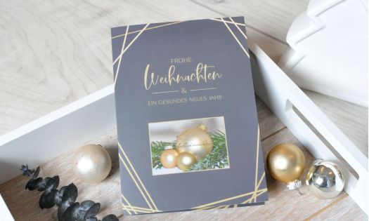 Weihnachtskarten geschäftlich modern schwarz gold