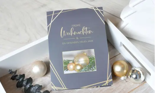 Weihnachtskarten geschäftlich modern schwarz gold