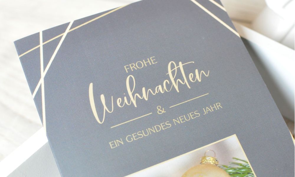 Weihnachtskarten geschäftlich modern schwarz gold
