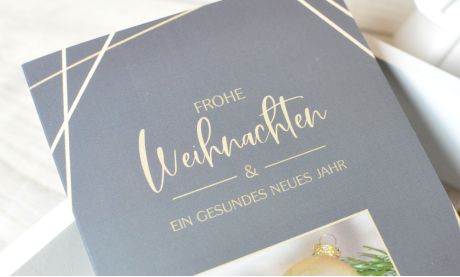 Weihnachtskarten geschäftlich modern schwarz gold