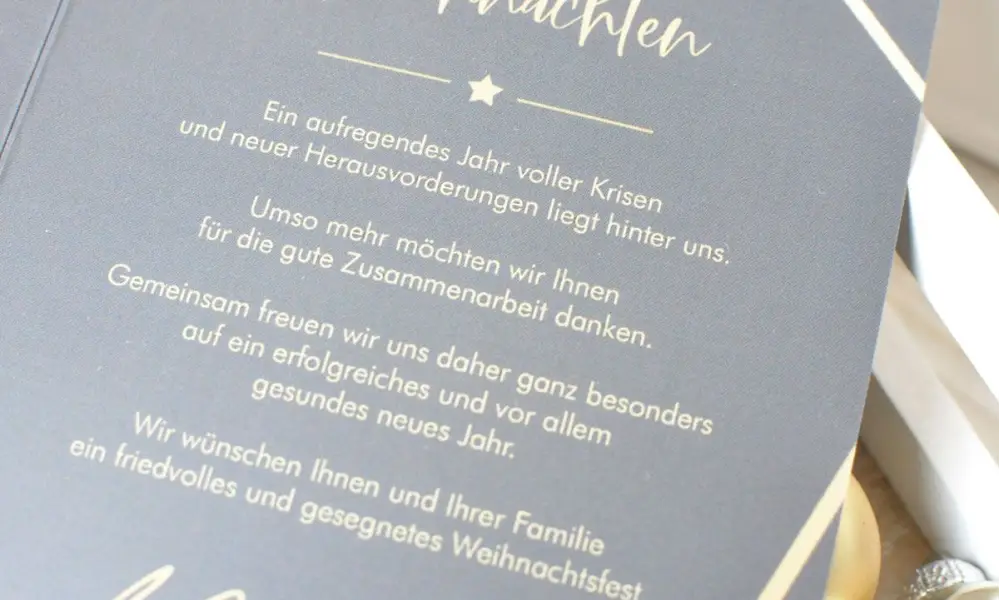 Weihnachtskarten geschäftlich modern schwarz gold