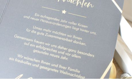 Weihnachtskarten geschäftlich modern schwarz gold