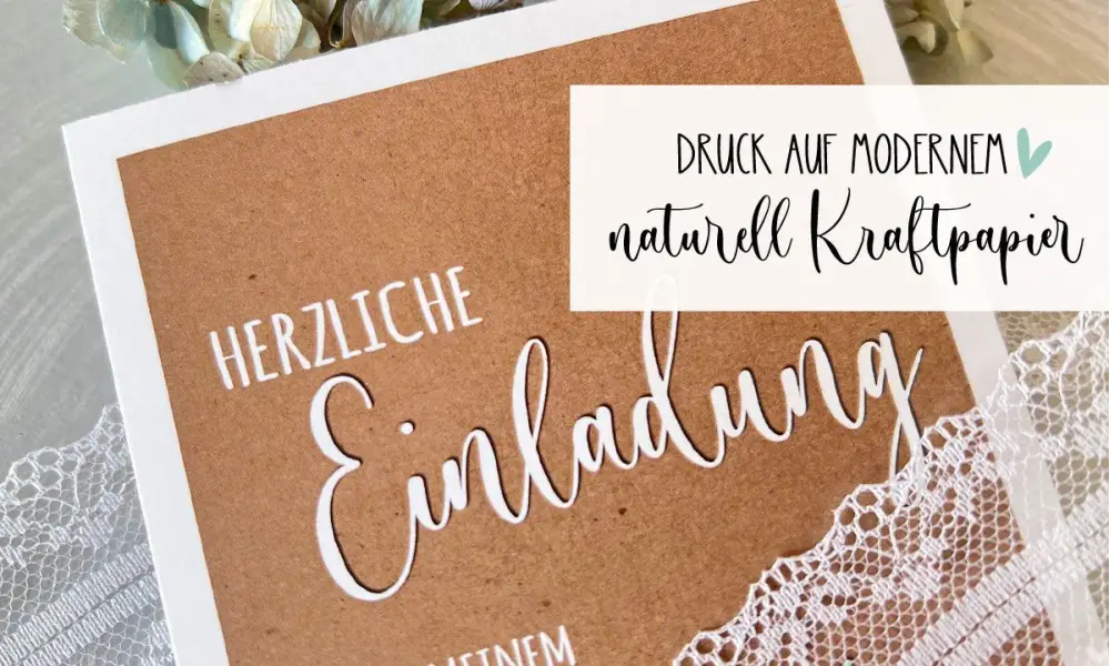 Einladungskarten 40 Geburtstag ohne Foto Kraftpapier Postkarte