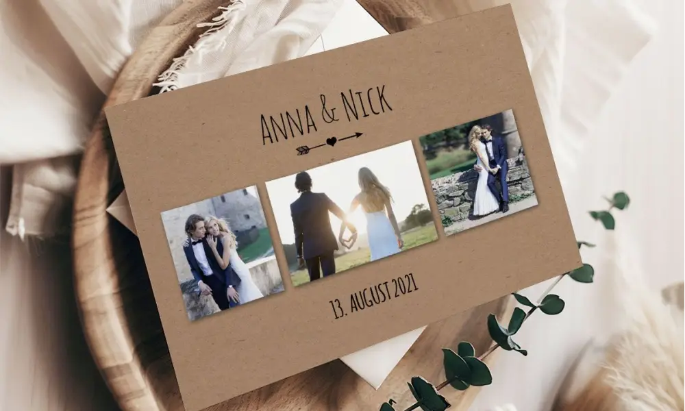 Danksagung Hochzeit Postkarte