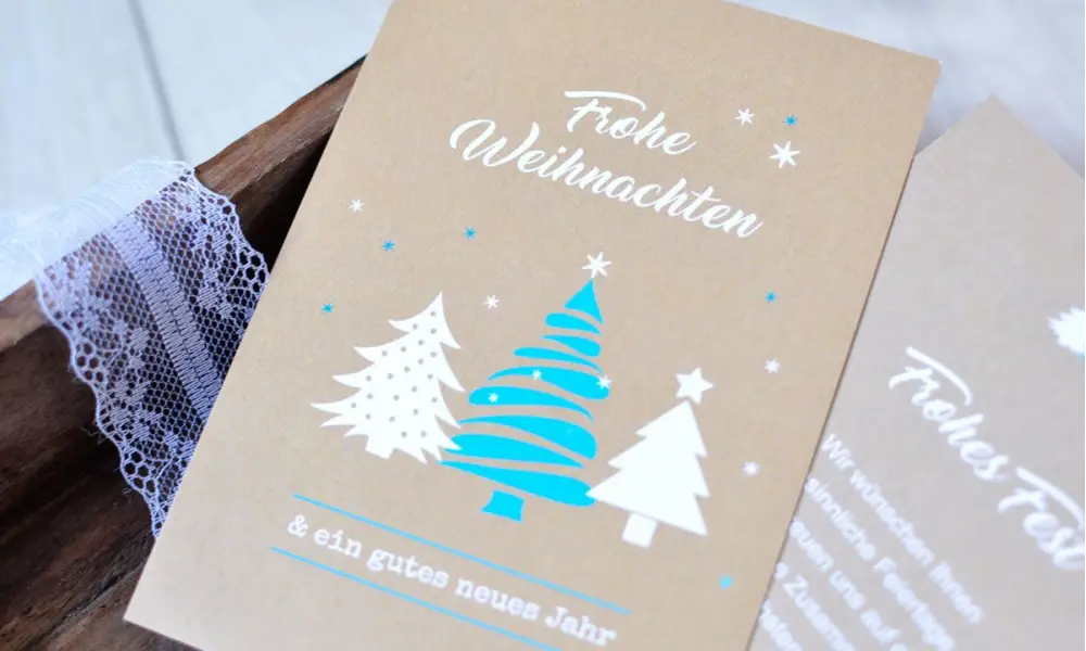 Weihnachtskarten geschäftlich nachhaltig mit Logo