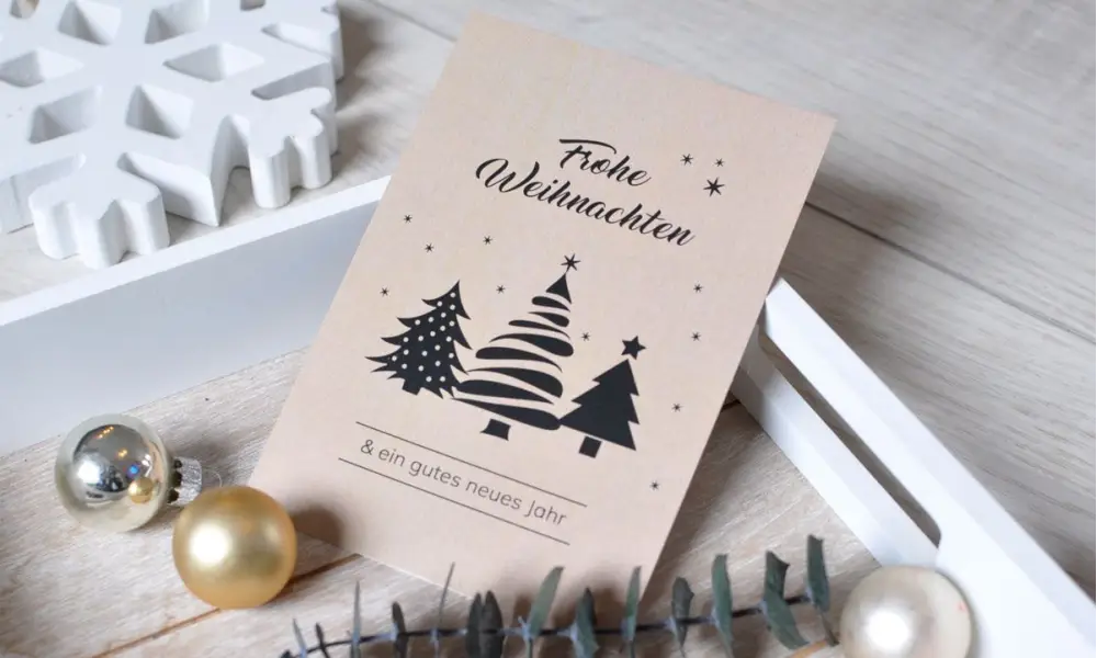Weihnachtskarten geschäftlich nachhaltig mit Logo