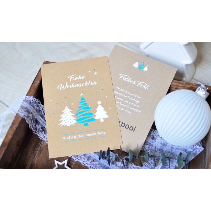 Weihnachtskarten geschäftlich ❤ nachhaltig mit Logo