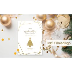 Besondere Weihnachtskarten geschäftlich weiß gold