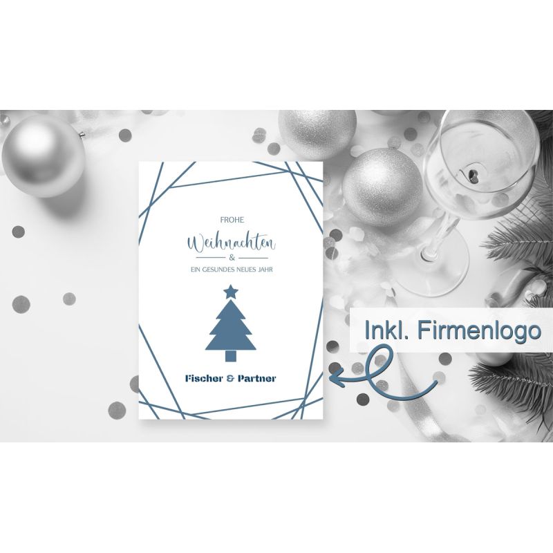 Besondere Weihnachtskarten geschäftlich mit Firmenlogo
