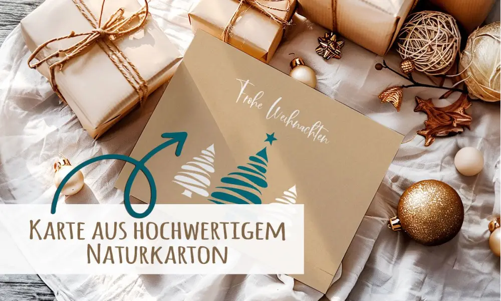 Nachhaltige Weihnachtskarten Kraftpapier Naturkarton