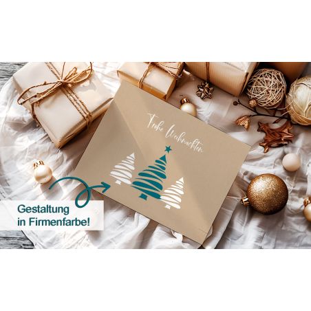 Weihnachtsgrüße geschäftlich mit Logo nachhaltig Kraftpapier