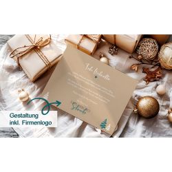 Weihnachtsgrüße geschäftlich mit Logo nachhaltig Kraftpapier