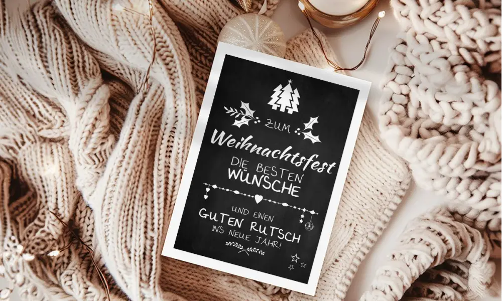 Weihnachtskarten geschäftlich individuell mit Logo gestalten lassen