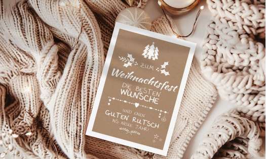 Weihnachtskarten geschäftlich individuell mit Logo gestalten lassen