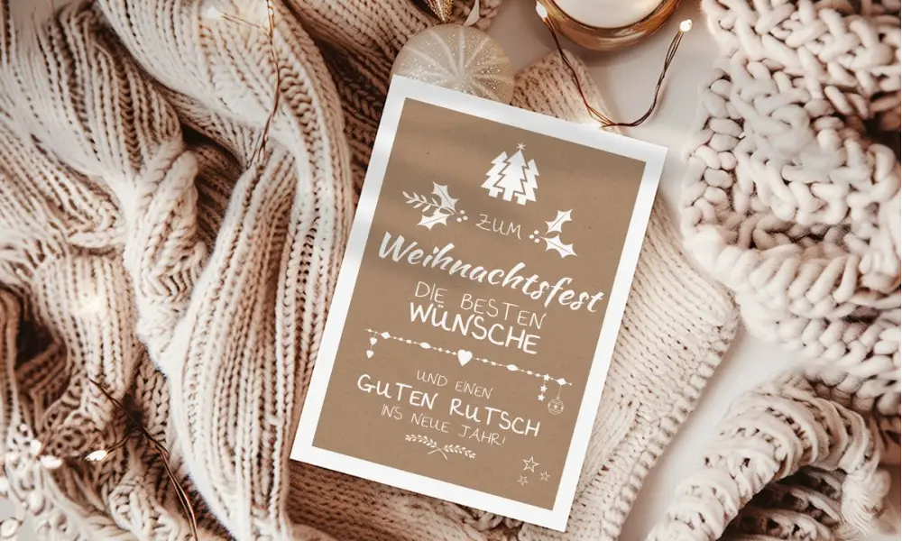 Weihnachtskarten geschäftlich individuell mit Logo gestalten lassen