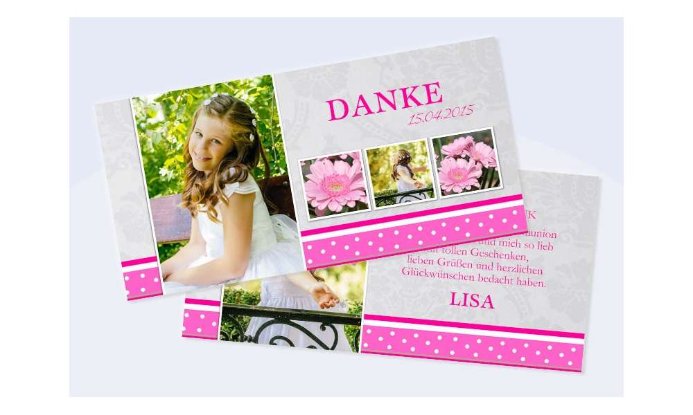 Danksagungskarte Konfirmation Kommunion, "Prinzessin"