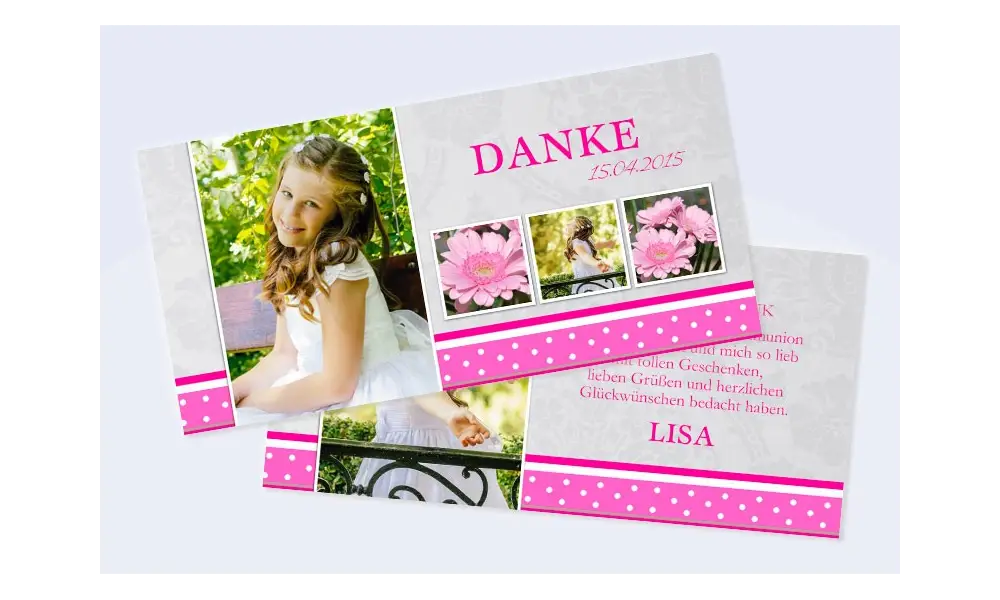 Danksagungskarte Konfirmation Kommunion, "Prinzessin"