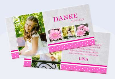 Danksagungskarte Konfirmation Kommunion, "Prinzessin"