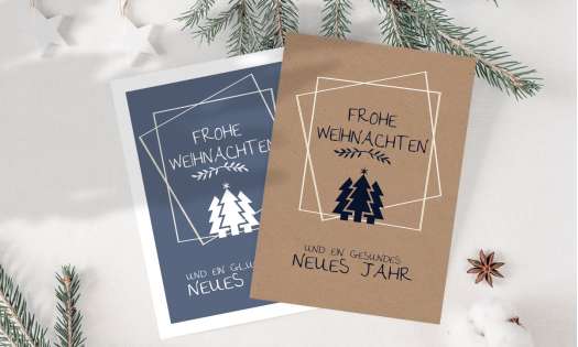 Weihnachtskarten geschäftlich mit Logo