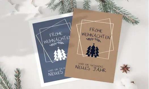 Firmen Weihnachtskarte - in Firmenfarbe und mit Logo individuell gestalten lassen