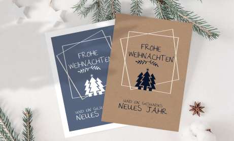 Firmen Weihnachtskarte - in Firmenfarbe und mit Logo individuell gestalten lassen