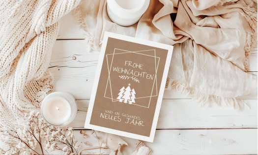 Firmen Weihnachtskarte - Kraftpapier individuell gestalten lassen