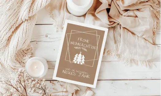 Firmen Weihnachtskarte - Kraftpapier individuell gestalten lassen