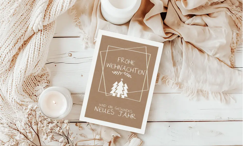 Firmen Weihnachtskarte - Kraftpapier individuell gestalten lassen