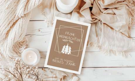 Nachhaltige Firmen Weihnachtskarte - naturell Kraftpapier