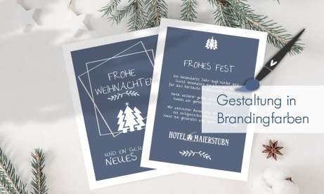 Firmen Weihnachtskarte - in Firmenfarbe und mit Logo individuell gestalten lassen