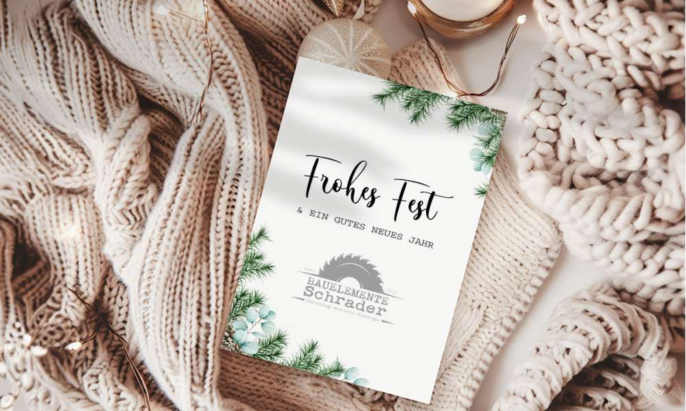 Firmen Weihnachtskarte mit Logo Greenery