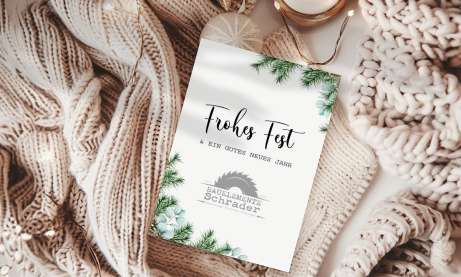 Firmen Weihnachtskarte mit Logo Greenery