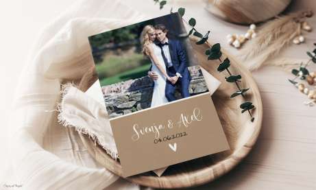 Dankeskarten Hochzeit Postkarte nature