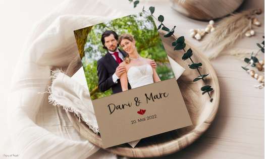 Dankeskarten Hochzeit Postkarte nature