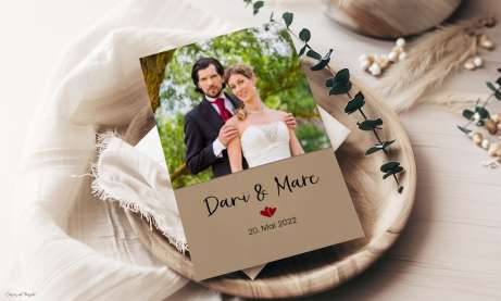 Dankeskarten Hochzeit Postkarte nature