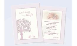 Einladungskarte zur Taufe, Flachkarte, "Pastell"