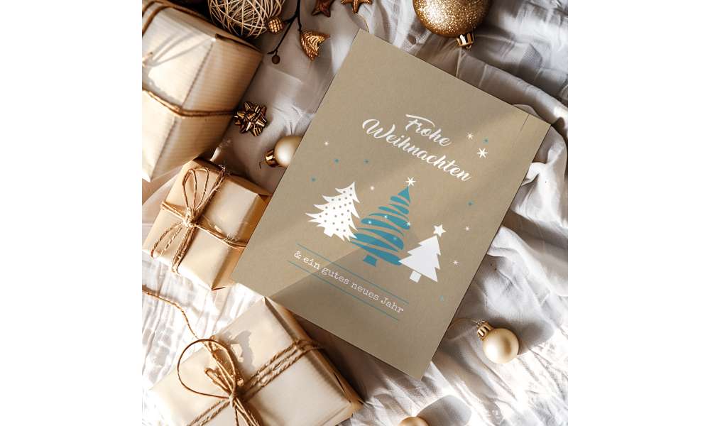 Weihnachtskarten geschäftlich nachhaltig mit Logo