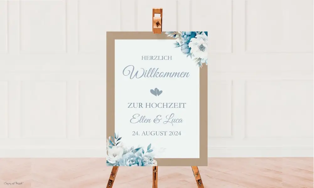 Willkommensschild Hochzeit Vintage