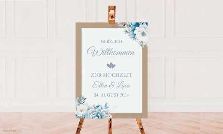 Willkommensschild Hochzeit als hochwertige Leinwand