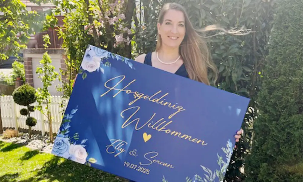 Willkommensschild Hochzeit als hochwertige Leinwand