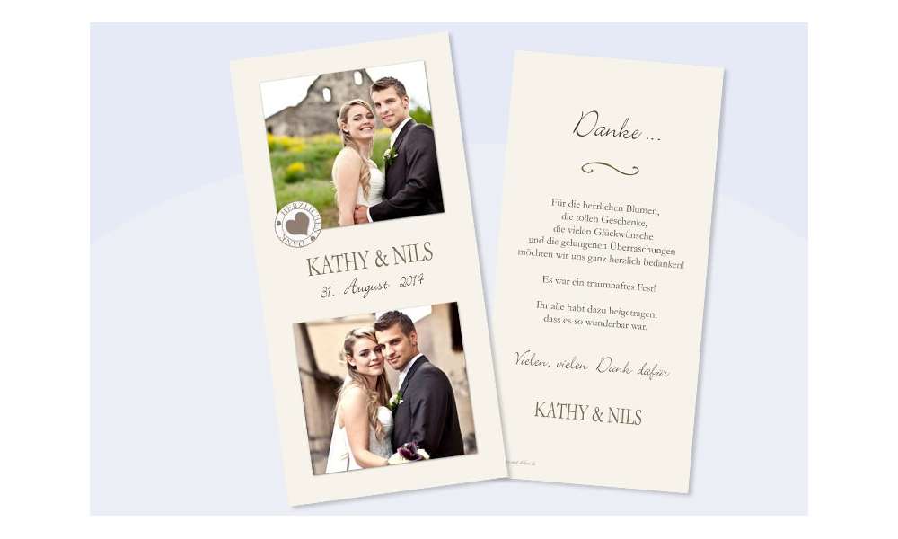 Danksagungskarte, Karte Hochzeit, "Shabby Stil"