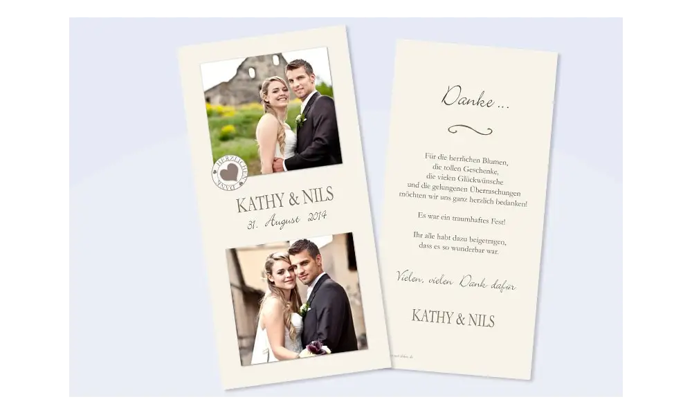 Danksagungskarte, Karte Hochzeit, "Shabby Stil"