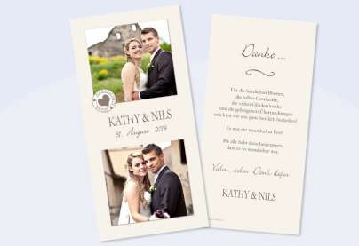 Danksagungskarte, Karte Hochzeit, "Shabby Stil"