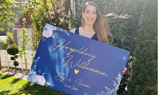 Hochwertiges Willkommensschild Hochzeit