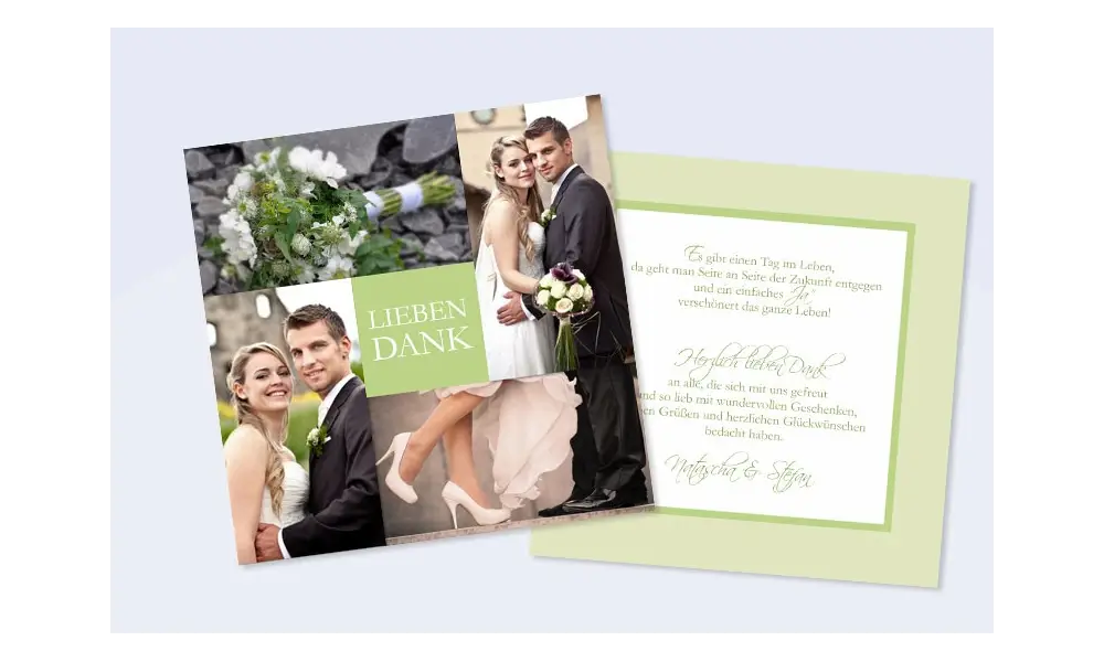 Danksagungskarte Hochzeit, Karte Hochzeit "Verführung"