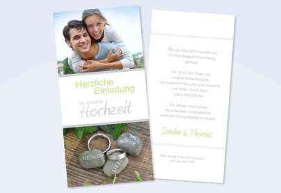Einladungskarte, Karte Hochzeit, "Lebendig"
