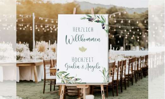 Willkommensschild italienische Hochzeit