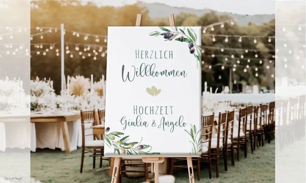 Willkommensschild italienische Hochzeit