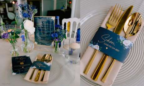 Serviettenbanderole Bestecktasche Schön, dass du da bist